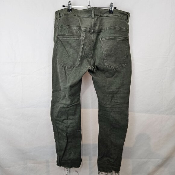 Divided Mens Distressed Ripped Skinny Fit Jeans Size 36x34 Olive Green Pants - Picture 10 of 12